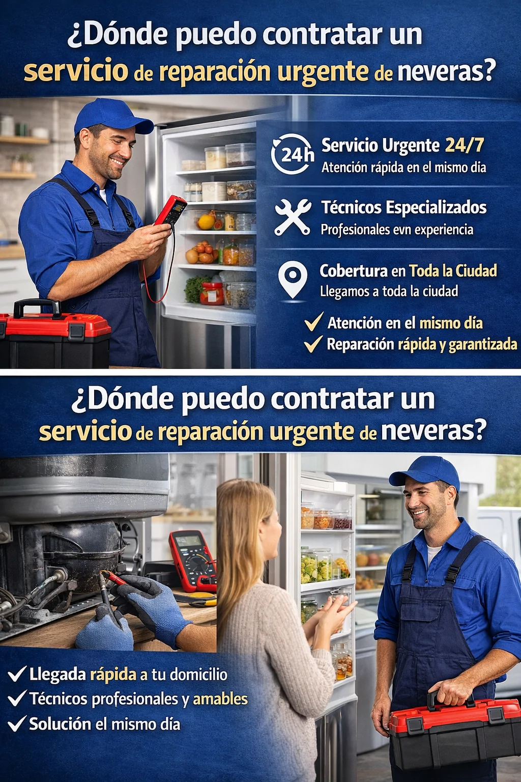 Servicio urgente de reparacion de neveras - &iquest;D&oacute;nde puedo contratar un servicio de reparaci&oacute;n urgente de neveras en Barcelona?